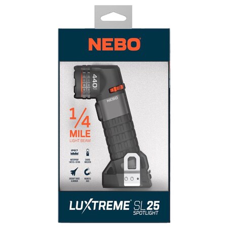 Nebo Luxtreme 400 lm Black/Gray LED Spotlight 18650 Battery NEB-SPT-1002